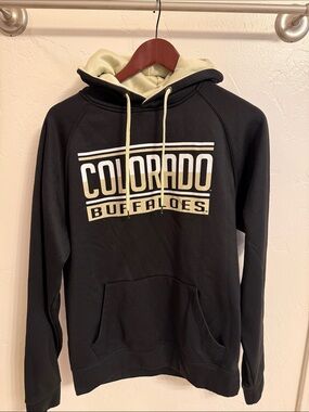 Colosseum Black Hoodie with gold Hood Lining and gold Drawstrings